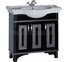 Тумба для комплекта Aquanet Валенса 90 черный краколет/серебро