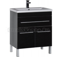 Тумба для комплекта Aquanet Верона 75 черная, 1 ящик, 2 двери