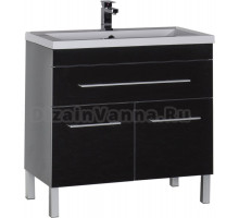 Тумба для комплекта Aquanet Верона 90 черная, 1 ящик, 2 двери