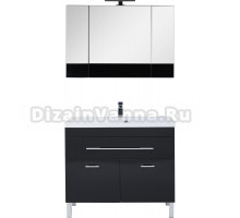 Мебель для ванной Aquanet Верона 100 черная, 1 ящик, 2 двери