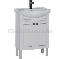 Тумба для комплекта Aquanet Честер 60 белая, патина серебро