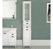 Шкаф-пенал Aquanet Тесса 35 фасад стекло, жасмин, серебро