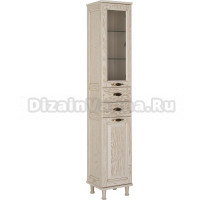 Шкаф-пенал Aquanet Тесса 35 фасад стекло, жасмин, золото