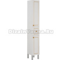 Шкаф-пенал Aquanet Честер 30 белый, патина золото