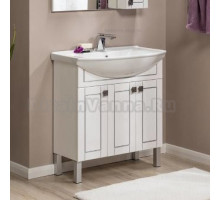 Тумба с раковиной Aquanet Честер 75 белая, патина серебро