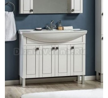 Тумба для комплекта Aquanet Честер 105 белый, патина серебро