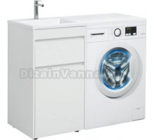 Тумба с раковиной Aquanet Токио 58 1 ящик, с бельевой корзиной L