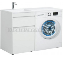 Тумба с раковиной Aquanet Токио 68 1 ящик, с бельевой корзиной