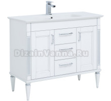 Тумба для комплекта Aquanet Селена 105 серебро, 3 ящика, 2 двери