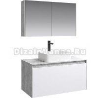 Мебель для ванной Aqwella 5 stars Mobi 100 бетон светлый, белый