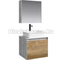 Мебель для ванной Aqwella 5 stars Mobi 60 бетон светлый, дуб балтийский