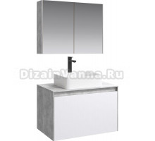Мебель для ванной Aqwella 5 stars Mobi 80 бетон светлый, белая