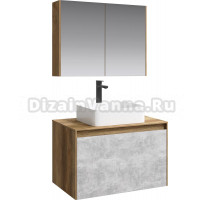 Мебель для ванной Aqwella 5 stars Mobi 80 дуб балтийский, бетон светлый