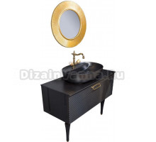 Мебель для ванной Armadi Art Valessi Avantgarde Linea 100 черная, с накладной раковиной