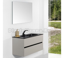 Мебель для ванной Armadi Art Vallessi 100 кашемир, с черной раковиной
