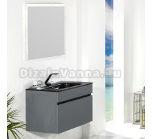 Мебель для ванной Armadi Art Vallessi 60 антрацит матовая, с черной раковиной