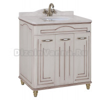 Тумба с раковиной Bellezza Аллегро Люкс 80 бежевая патина темный орех