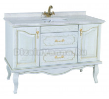 Тумба с раковиной Bellezza Рим 110 белая патина золото