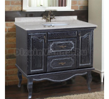 Тумба с раковиной Bellezza Рим 110 черная патина серебро