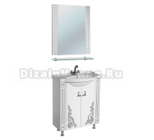 Мебель для ванной Bellezza Венеция Люкс 75 белая патина серебро