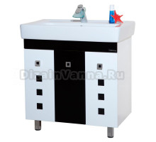 Тумба с раковиной Bellezza Натали 80 белая с черным