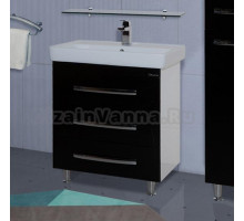 Тумба с раковиной Bellezza Рокко 60 черная напольная 3 ящика