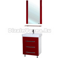 Мебель для ванной Bellezza Рокко 50 красная напольная 3 ящика