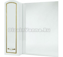 Зеркало-шкаф Bellezza Амелия 70 L, белое, патина золото