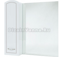 Зеркало-шкаф Bellezza Амелия 70 L, белое, патина серебро
