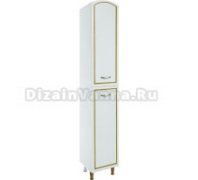 Шкаф-пенал Bellezza Амелия 35 R, с бельевой корзиной, белый патина золото