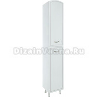 Шкаф-пенал Bellezza Амелия 35 R, с бельевой корзиной, белый патина серебро