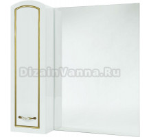 Зеркало-шкаф Bellezza Амелия 80 L, белое, патина золото