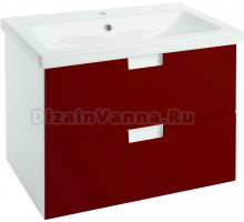 Тумба с раковиной Bellezza Пегас 70 подвесная, красная