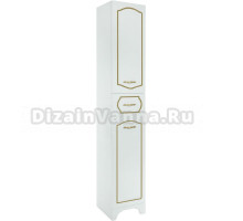 Шкаф-пенал Bellezza Тиффани 35 белый, патина золото