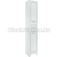 Шкаф-пенал Bellezza Тиффани 35 белый, патина серебро