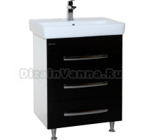 Тумба с раковиной Bellezza Рокко 50 напольная, черная