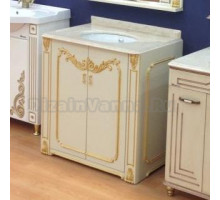 Тумба с раковиной Bellezza Луиза 80 бежевая патина золото