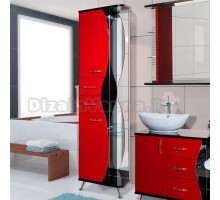 Шкаф-пенал Bellezza Рио 50 L красный с черным