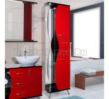 Шкаф-пенал Bellezza Рио 50 R красный с черным