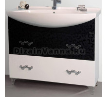Тумба с раковиной Bellezza Маргарита 120 белая с черным