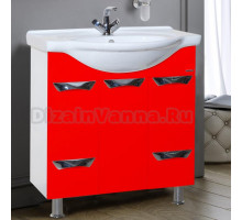 Тумба с раковиной Bellezza Белла Люкс 75 красная