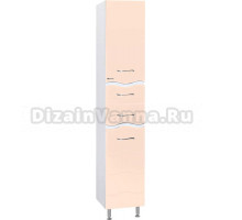 Шкаф-пенал Bellezza Мари Волна 35 R белый/бежевый с бельевой корзиной