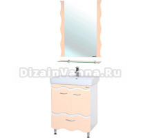 Мебель для ванной Bellezza Мари Волна 60 белая/бежевая