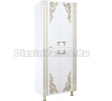 Шкаф-пенал Bellezza Венеция Люкс 60 белый патина золото