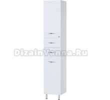 Шкаф-пенал Bellezza Стелла 35 напольный L белый 2 ящика с бельевой корзиной