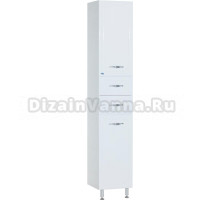 Шкаф-пенал Bellezza Стелла 35 напольный белый 2 ящика с бельевой корзиной универсальный