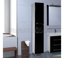 Шкаф-пенал Bellezza Рокко 35 черный с бельевой корзиной универсальный