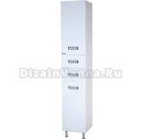 Шкаф-пенал Bellezza Сиена 35 белый с бельевой корзиной универсальный