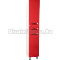 Шкаф-пенал Bellezza Рокко 35 красный с бельевой корзиной универсальный