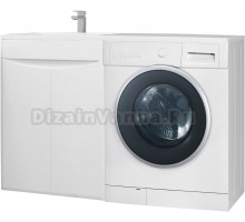 Тумба с раковиной Bellezza Олиссия 120 L, белая, под стиральную машину